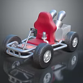 Electric Toy Go Kart With Red Seat Silver Frame And Black Tires For Kids