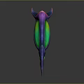 Vibrant Fantasy Character Creature Featuring Glowing Green Purple Biological Structure