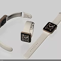 Three Stylish Watches With White Straps And Square Dials Displayed On White Background