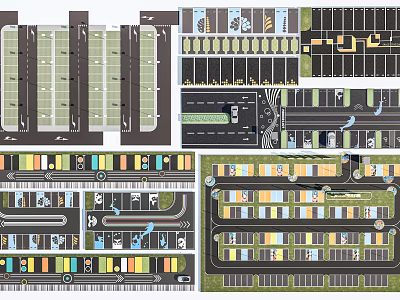 Eco Parking Lot Design With Landscaped Layout And Sustainable Green Features 3d model