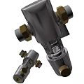 Stainless Steel Water Filter Components With Transparent Cylinder Brass Fittings And White Knobs