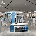 Modern Clothing Store Interior With Hanging Clothes Display Racks And Lighting Design