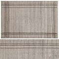 Gray Square Carpet With Black Lines Geometric Pattern Modern Woven Texture Design 3d model