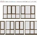 Chinese-style window combination casement window floor-to-ceiling window bathroom window bedroom window 3d model