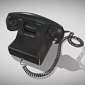 Vintage Black Telephone With Rotary Dial And Coiled Cord Classic Communication Device
