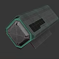 Gray Hard Shell Box With Textured Surface Blue Display And Angular Design