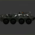 Modern Military Tank With Camouflage Paint Six Wheels And Armored Structure