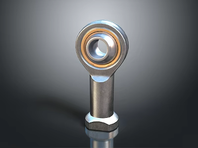 Stainless Steel Spherical Plain Bearing With Circular Outer Ring And Hexagonal Base 3d model