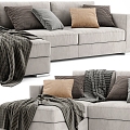 Casual Sofa Combination Casual Sofa Living Room Sofa Multi-Person Sofa Pillow Pillow Home Furniture Simple 3d model