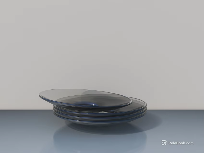 Transparent Glass Coffee Table With Stacked Circular Tabletops On Smooth Surface And Light Colored Wall 3d model 