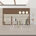 Spacious Modern Clothing Store Interior With Clothing Racks Fashion Apparel And Plant Decor