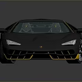 Sleek Black Luxury Sports Car With Blue Windows And Yellow Accents