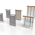 Various Home Window Blinds With Different Designs And Wooden Metal Frames