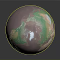 3D Earth Globe Model With Purple Background Green And Beige Continents