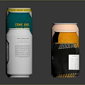 Assorted Colorful Beverage Cans With Diverse Designs And Labels On Reflective Surface