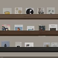 Elegant Minimalist Wooden Floating Bookshelves With Book Collection On Light Wall