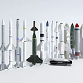 Military Weapons Collection With Various Missiles Rocket Models And Designs