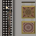 Ethnic style decorative painting combination totem decorative painting high-end picture frame 3d model