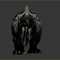 Ornate Black And White Rhino Game Movie Character With Artistic Patterns And Gold Coins