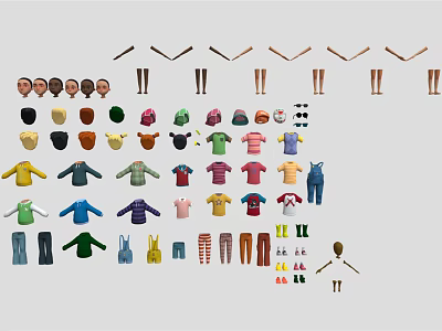 Assorted Ornament Decoration Set With Colorful Styles And Decorative Pieces For Home Decor 3d model