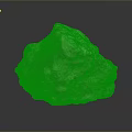 Natural Green Rough Stone with Organic Surface Texture and Raw Form 3d model