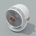 White Modern Air Cooler Fan with Circular Design and Copper Control Knob