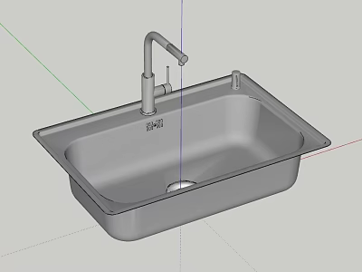 Stainless Steel Single Bowl Kitchen Sink With Modern Faucet For Home Kitchen Use 3d model