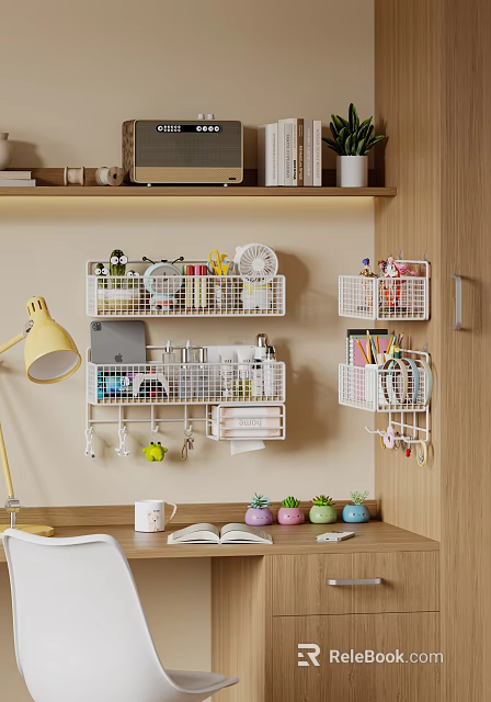 Practical Wall Mounted Storage Organizer With Daily Essentials For Home Organizing 3d model 