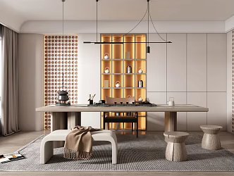 New Chinese Style Tea Room Tea Room Study 3d model
