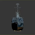 Realistic Warship Scale Model Featuring Deck Turrets Mast and Hull Details 3d model