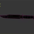 Tactical Military Knife With Sharp Steel Blade And Black Textured Handle