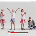 Modern multiplayer child character 3d model