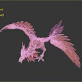Game and Movie Character Pink Purple Feathered Mythical Creature With Spread Wings