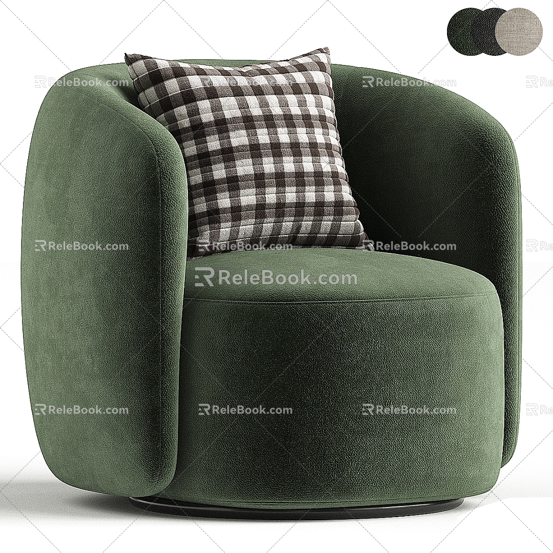 Divan ru Single Sofa Single Chair Casual Chair Fabric Sofa 3d model