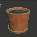 Orange Decorative Flower Pot With Saucer And Soil For Home Living Use