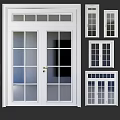 White Double Doors With Glass Panels And Various Window Styles For Home Interior