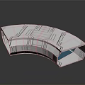 Modern Curved Architectural Model With Metallic Surface And Geometric Lines 3d model