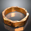 Shiny Golden Ring With Irregular Surface Texture And Unique Design For Daily Use 3d model