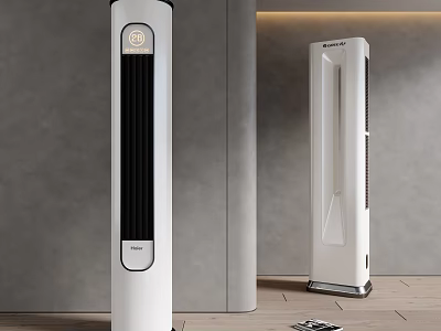 Modern White Tower Air Conditioner Fan With Smart Control For Indoor Home Use 3d model