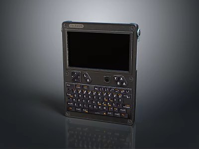 Rugged Handheld Industrial Computer With Full Keyboard And Durable Screen Design 3d model