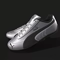 Silver PUMA Sports Shoes with Streamlined Design and Brand Logo