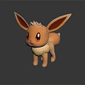 Pokémon Eevee Orange Character With Large Ears 3D Model Cartoon Style 3d model
