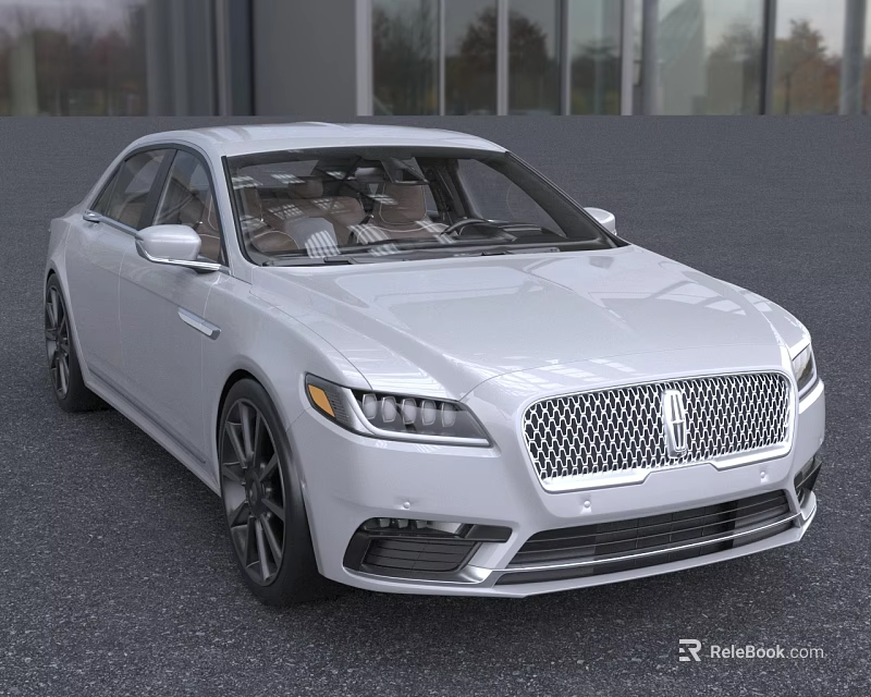 White Luxury Sedan Exterior Design With Chrome Grille LED Headlights And Alloy Wheels 3d model 
