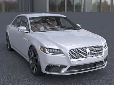 White Luxury Sedan Exterior Design With Chrome Grille LED Headlights And Alloy Wheels 3d model