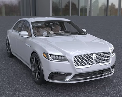 White Luxury Sedan Exterior Design With Chrome Grille LED Headlights And Alloy Wheels 3d model