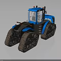 Blue Crawler Tractor For Agricultural Use With Heavy Duty Tracked Wheels Design