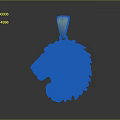 Golden Lion Head Pendant Shiny Metal Design For Fashion Accessories