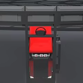 Red Racing Simulator Seat With Black Frame Bracket And Control Device