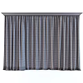 Modern Dark Curtains With White Sheer Panels For Window Decoration 3d model