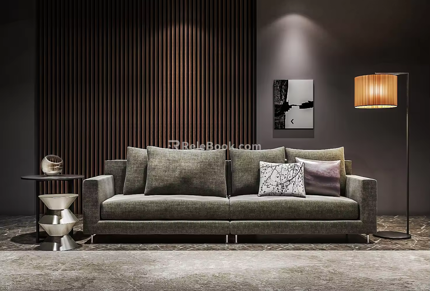 Double sofa combination floor lamp 3d model